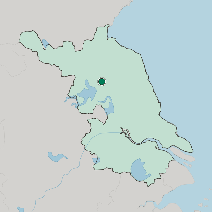 Map showing Huai'an — In Jiangsu