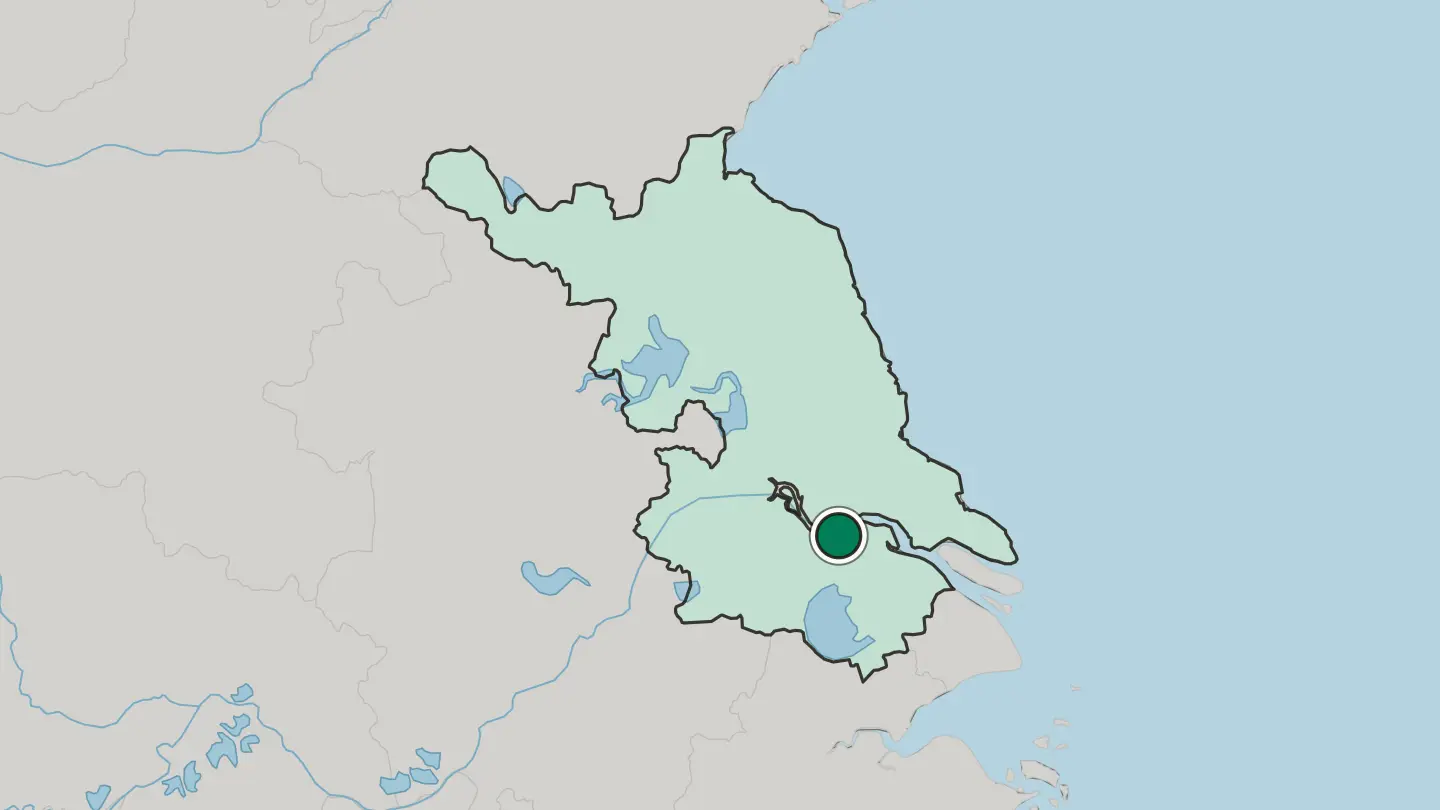 Map of Jiangyin in China