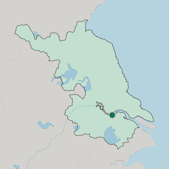 Map showing Jiangyin — In Jiangsu