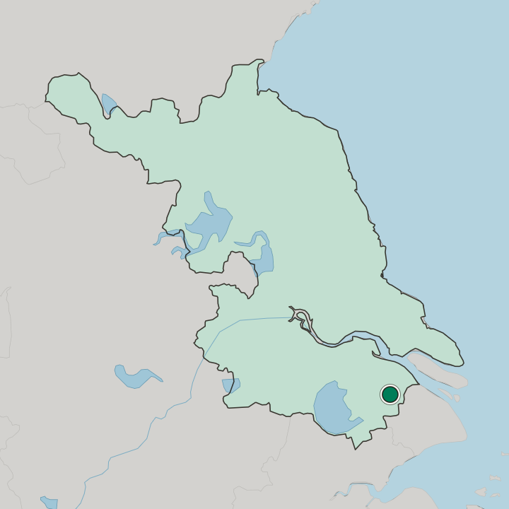 Map showing Kunshan — In Jiangsu