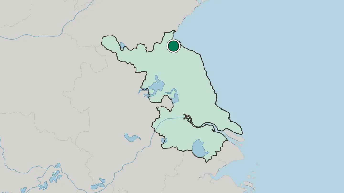 Map of Lianyungang in China