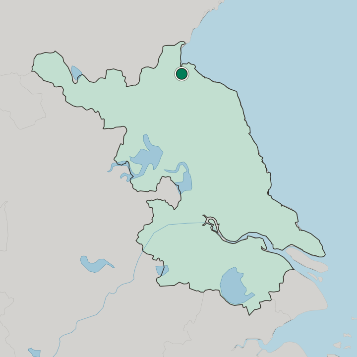 Map showing Lianyungang — In Jiangsu