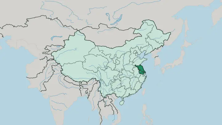 Map of Jiangsu in China