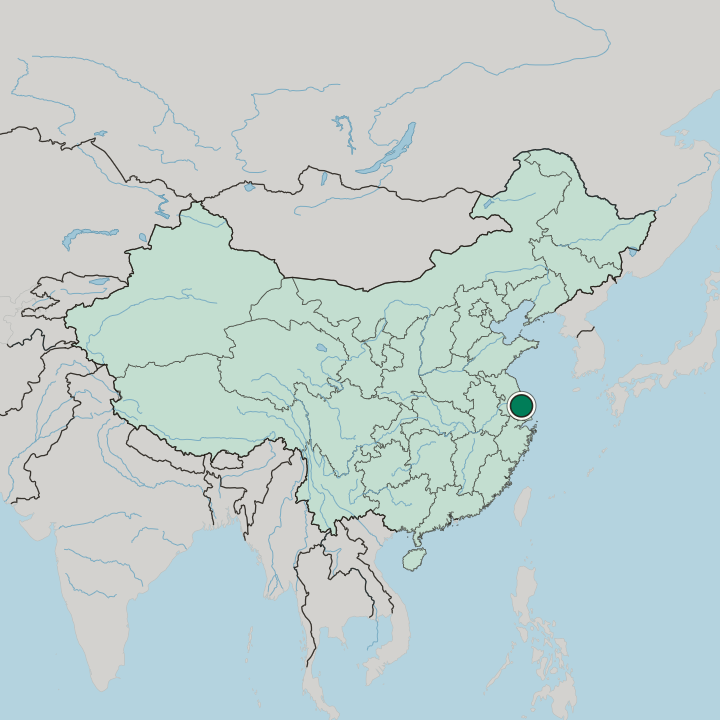 Map showing Nantong — In China