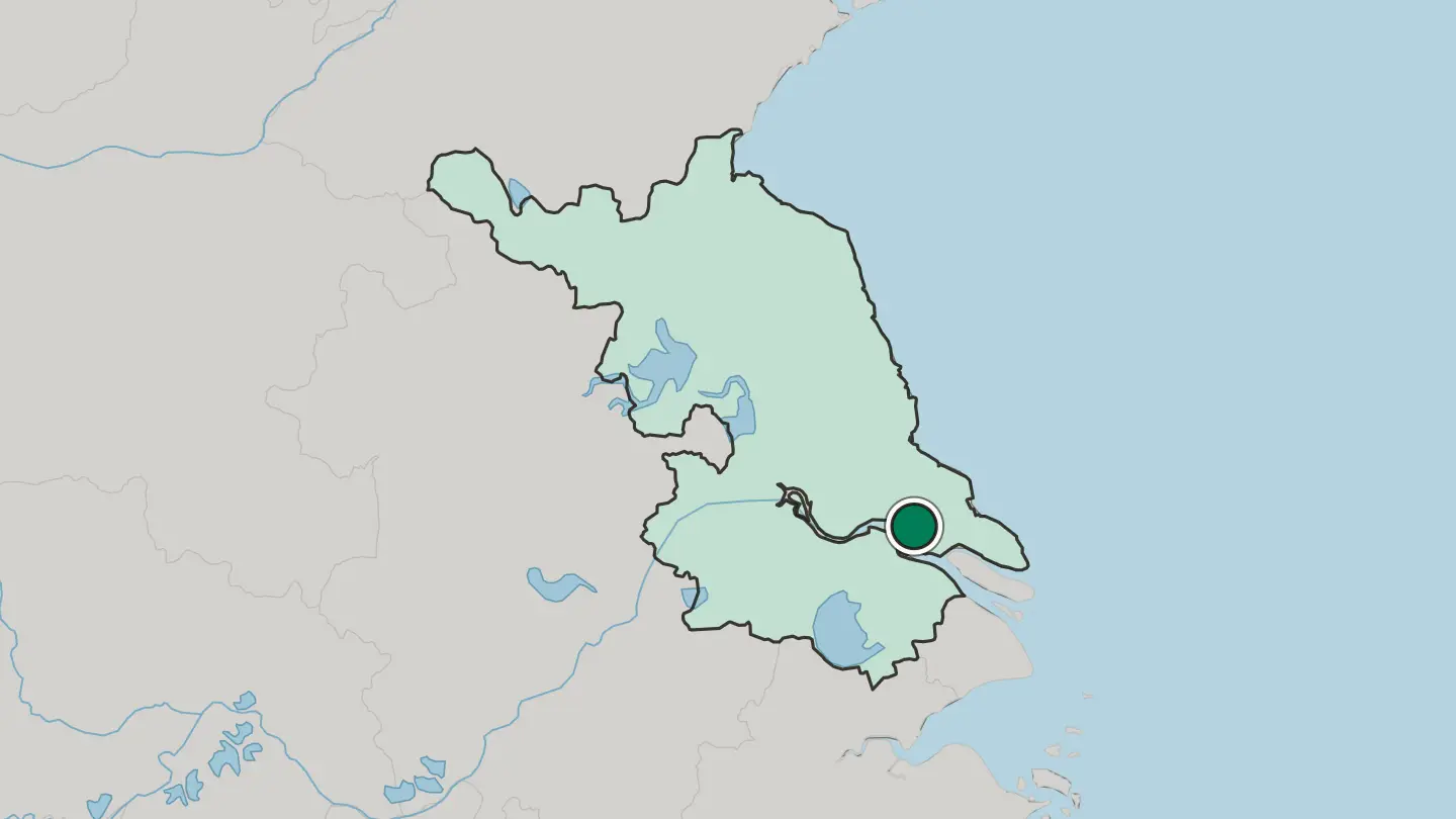 Map of Nantong in China
