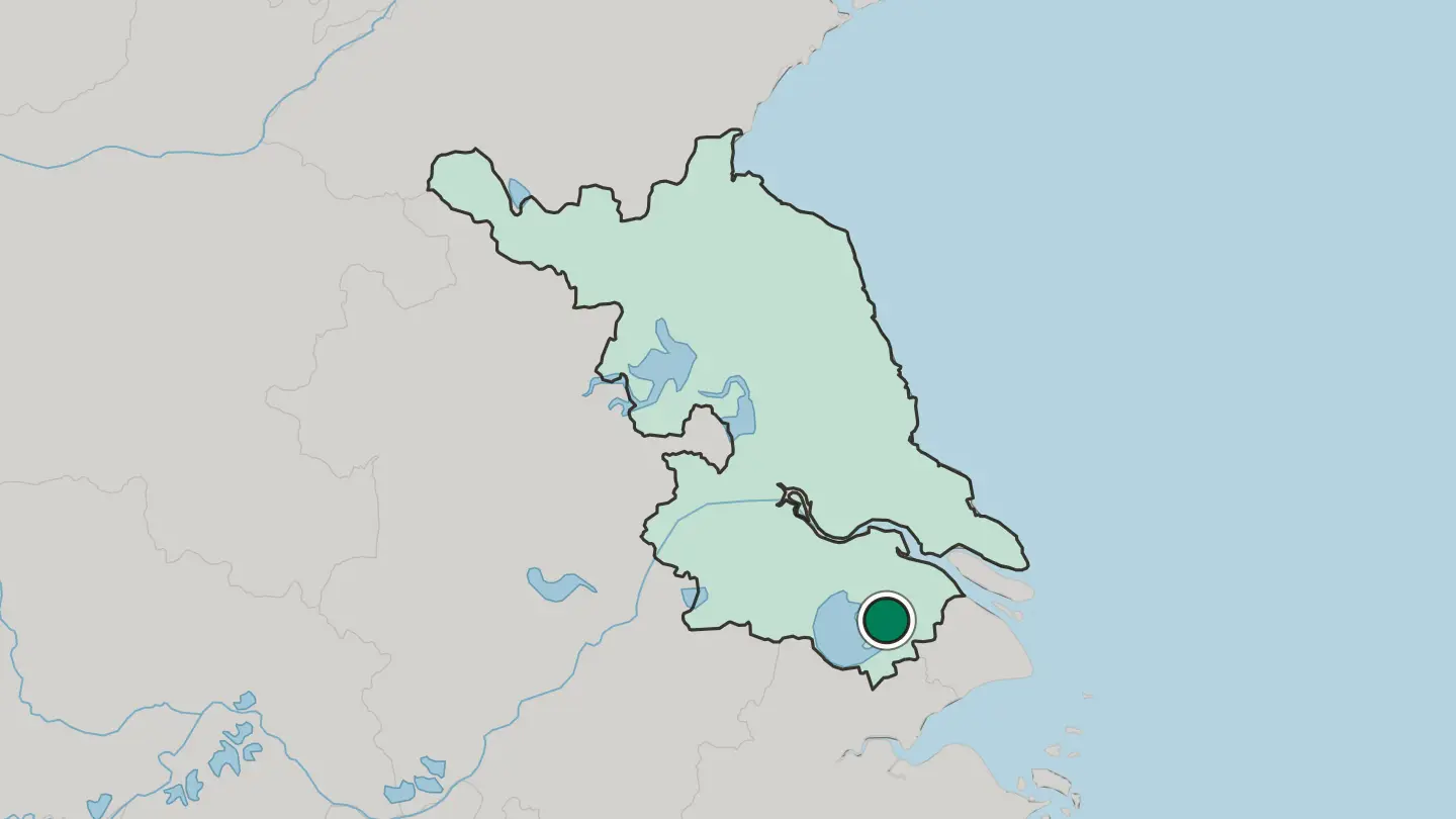Map of Suzhou in China