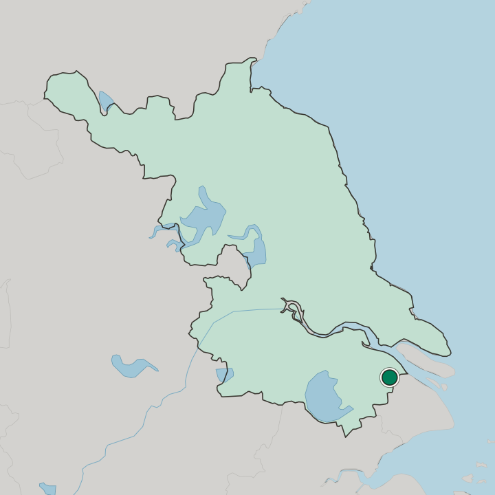 Map showing Taicang — In Jiangsu