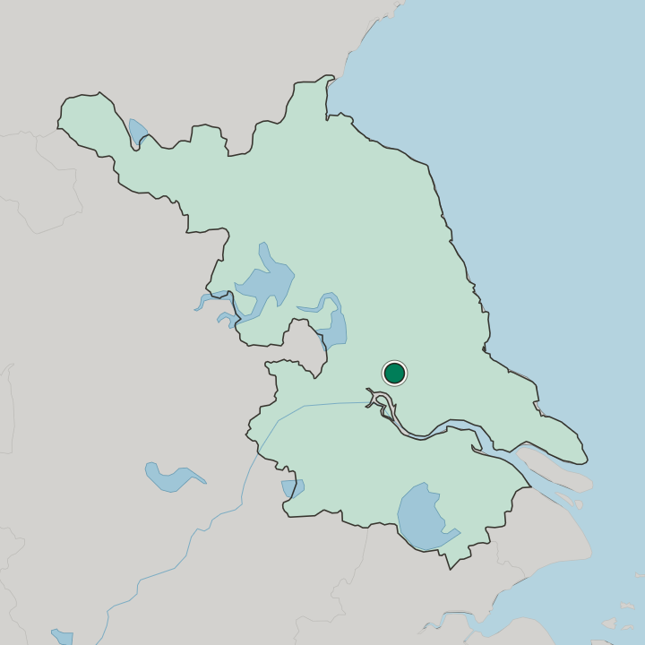 Map showing Taizhou — In Jiangsu