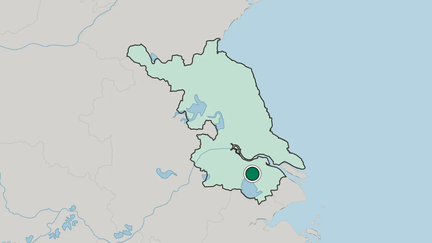 Map of Wuxi in China