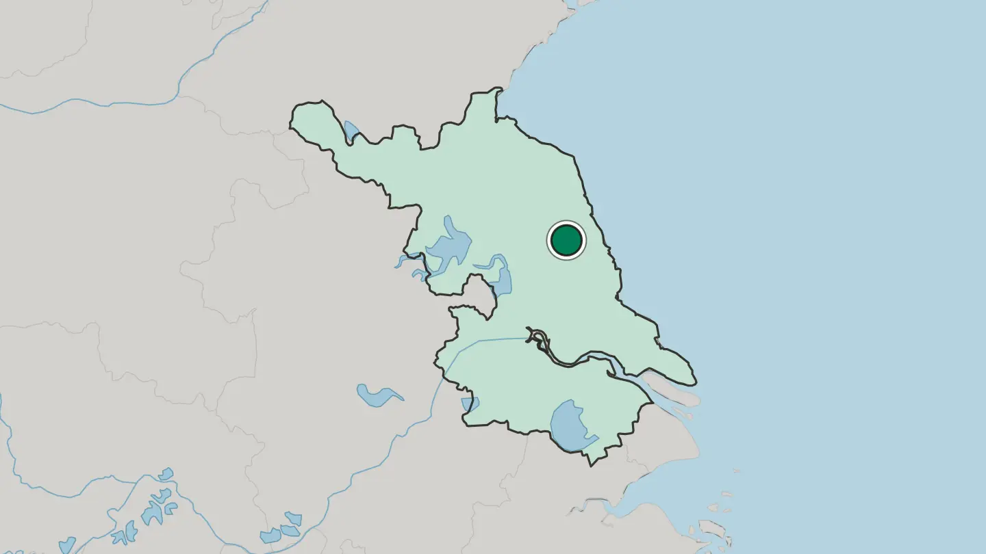 Map of Yancheng in China