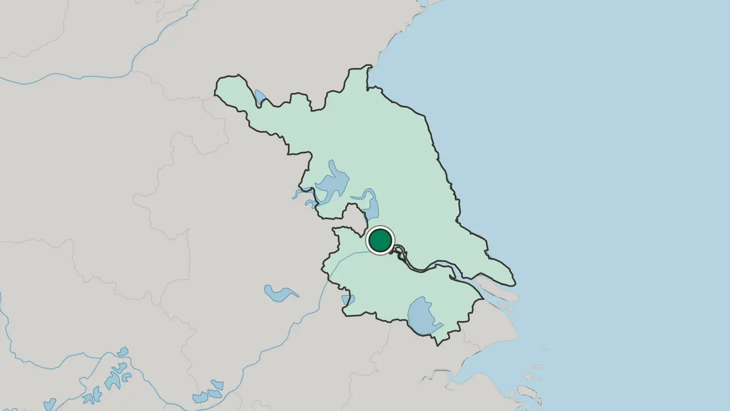 Map of Yangzhou in China