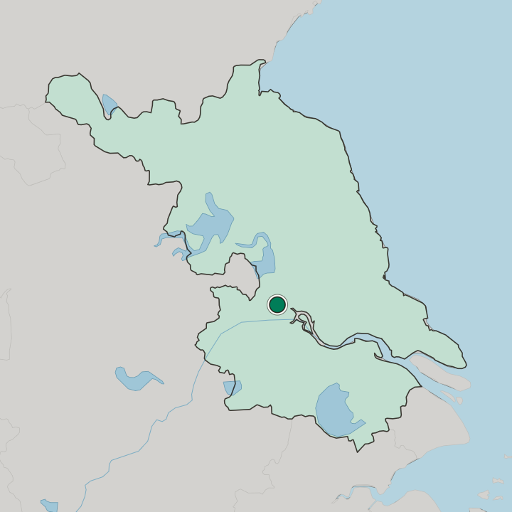 Map showing Yangzhou — In Jiangsu