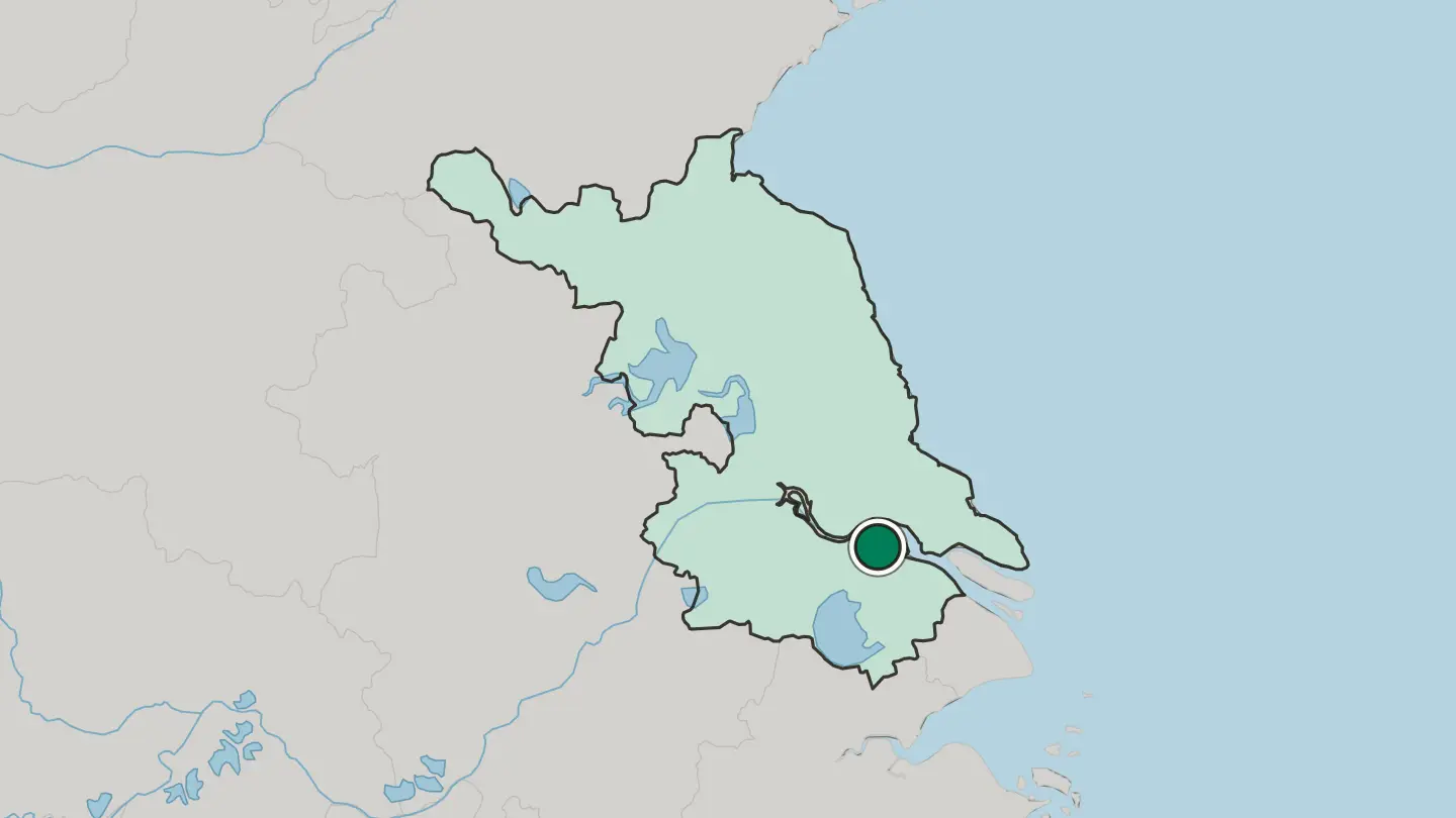 Map of Zhangjiagang in China