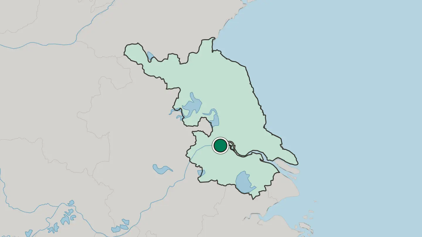 Map of Zhenjiang in China