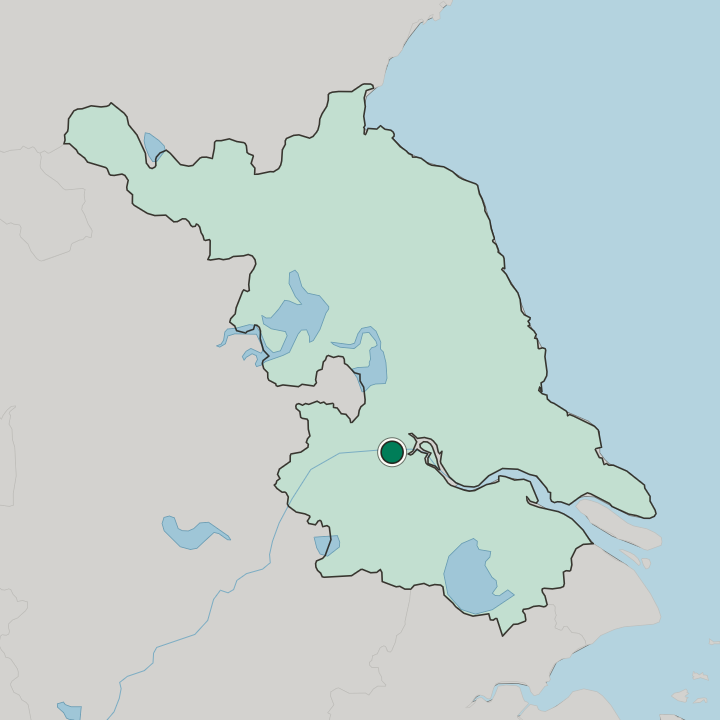 Map showing Zhenjiang — In Jiangsu