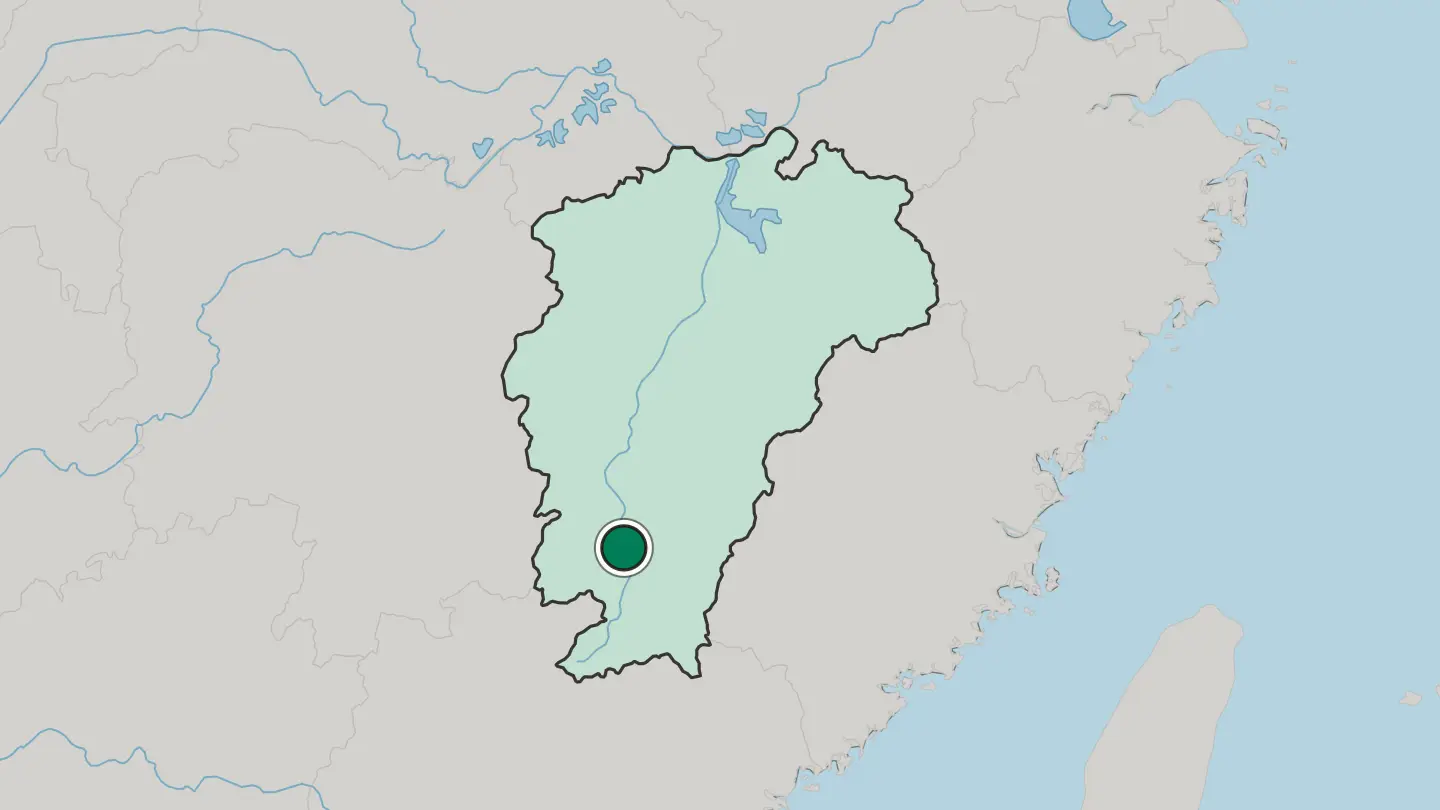Map of Ganzhou in China