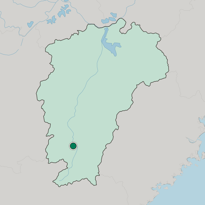 Map showing Ganzhou — In Jiangxi