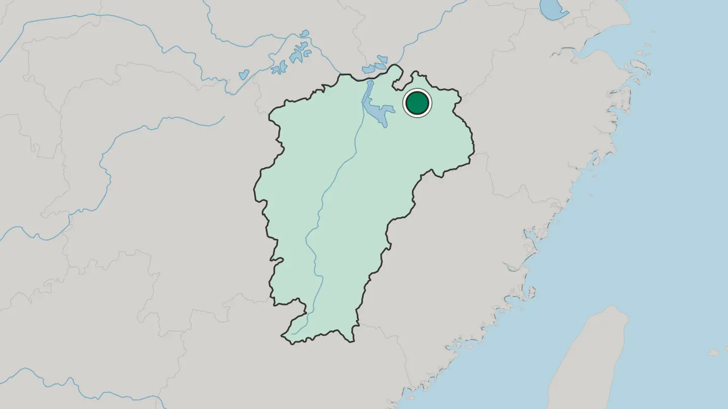 Map of Jingdezhen in China