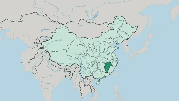 Map of Jiangxi in China
