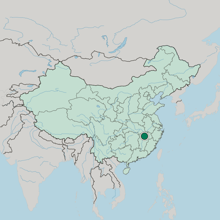 Map showing Nanchang — In China