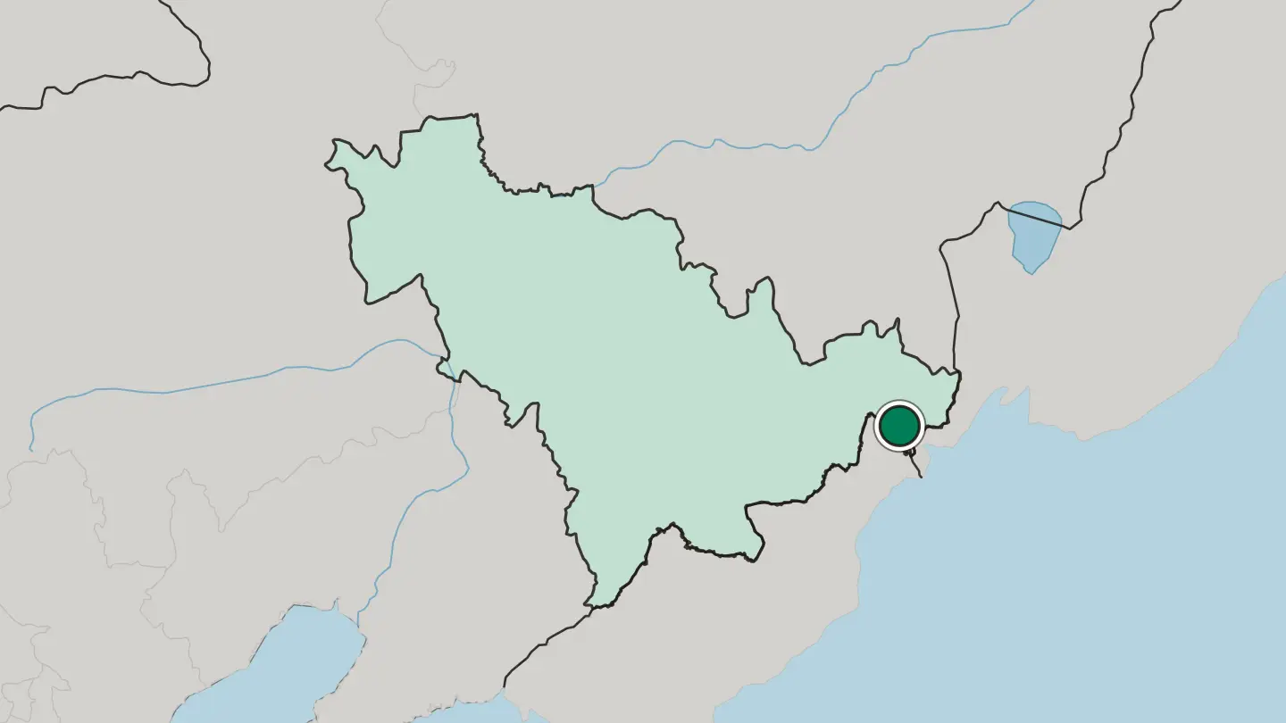 Map of Hunchun in China