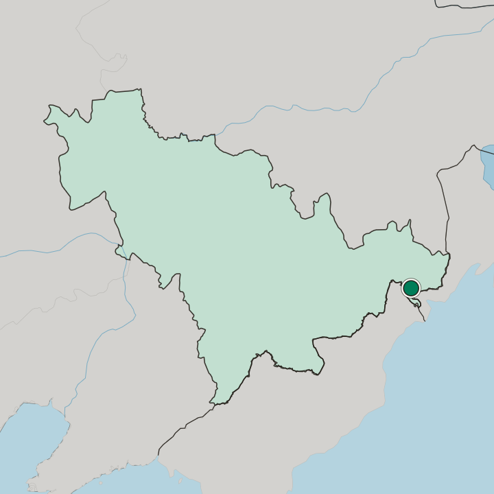 Map showing Hunchun — In Jilin