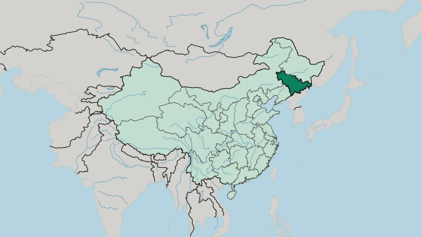 Map of Jilin in China