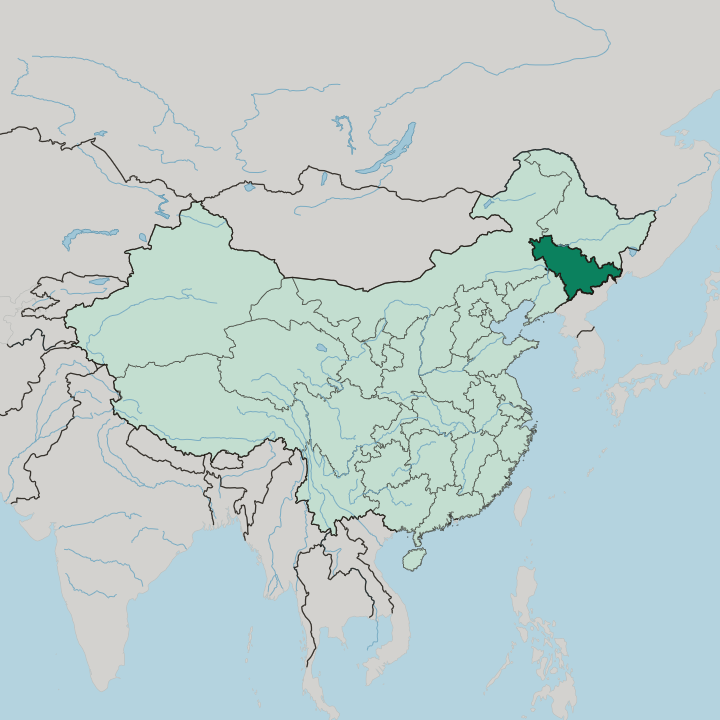 Map showing Jilin — In China