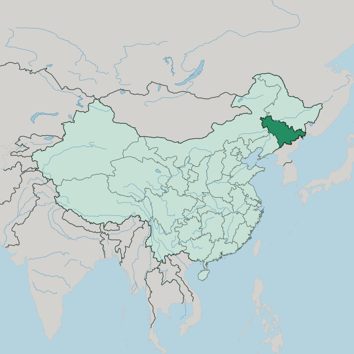 Map showing Jilin — In China