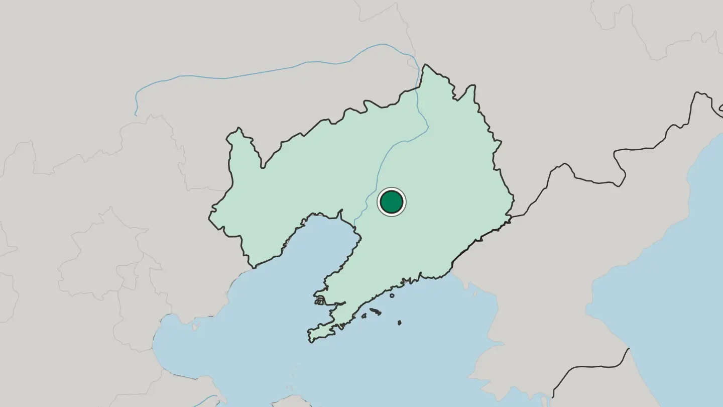Map of Anshan in China