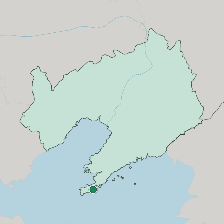 Map showing Dalian — In Liaoning