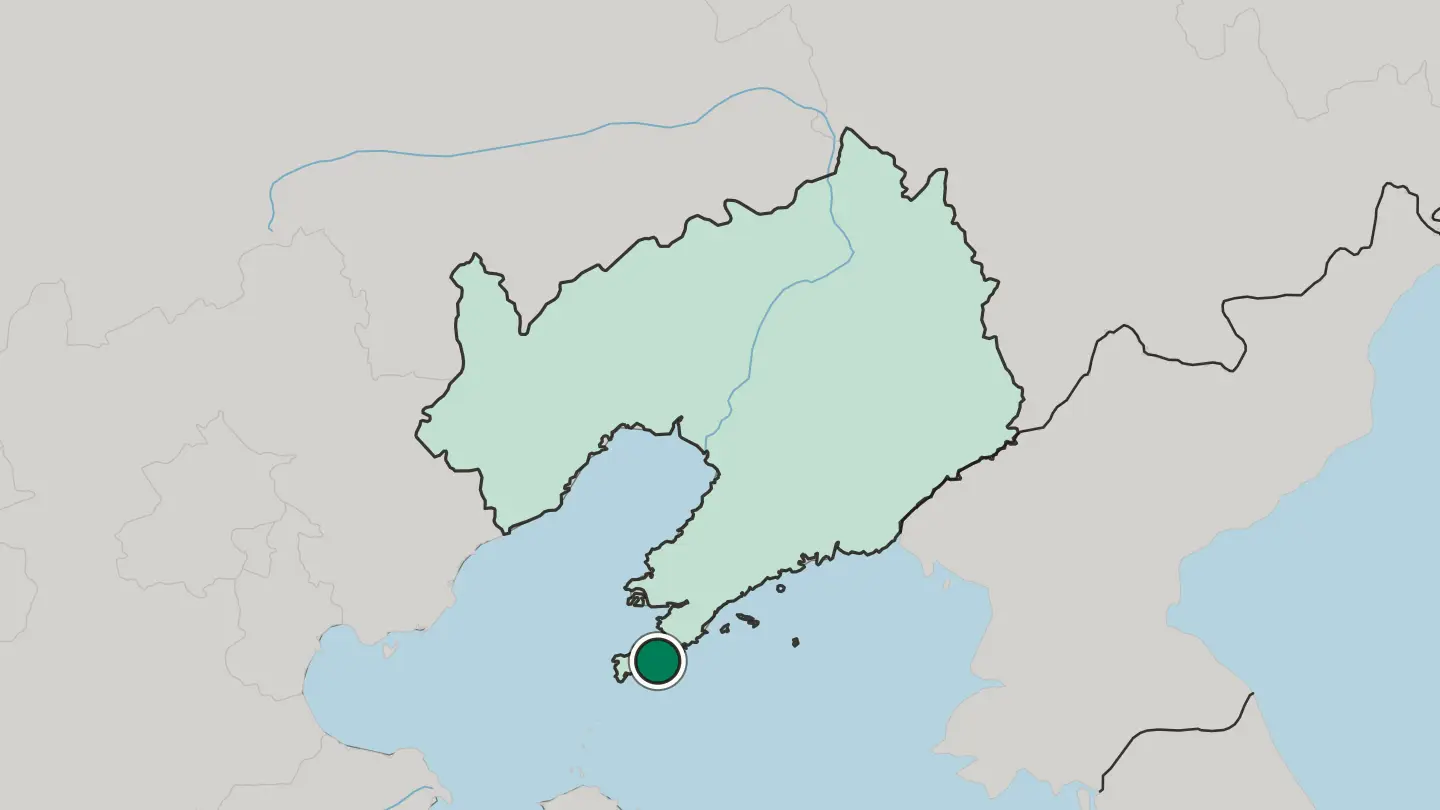 Map of Dalian in China
