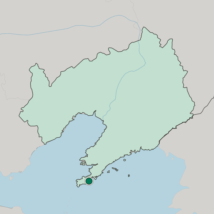 Map showing Dalian — In Liaoning