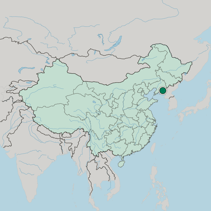 Map showing Dandong — In China