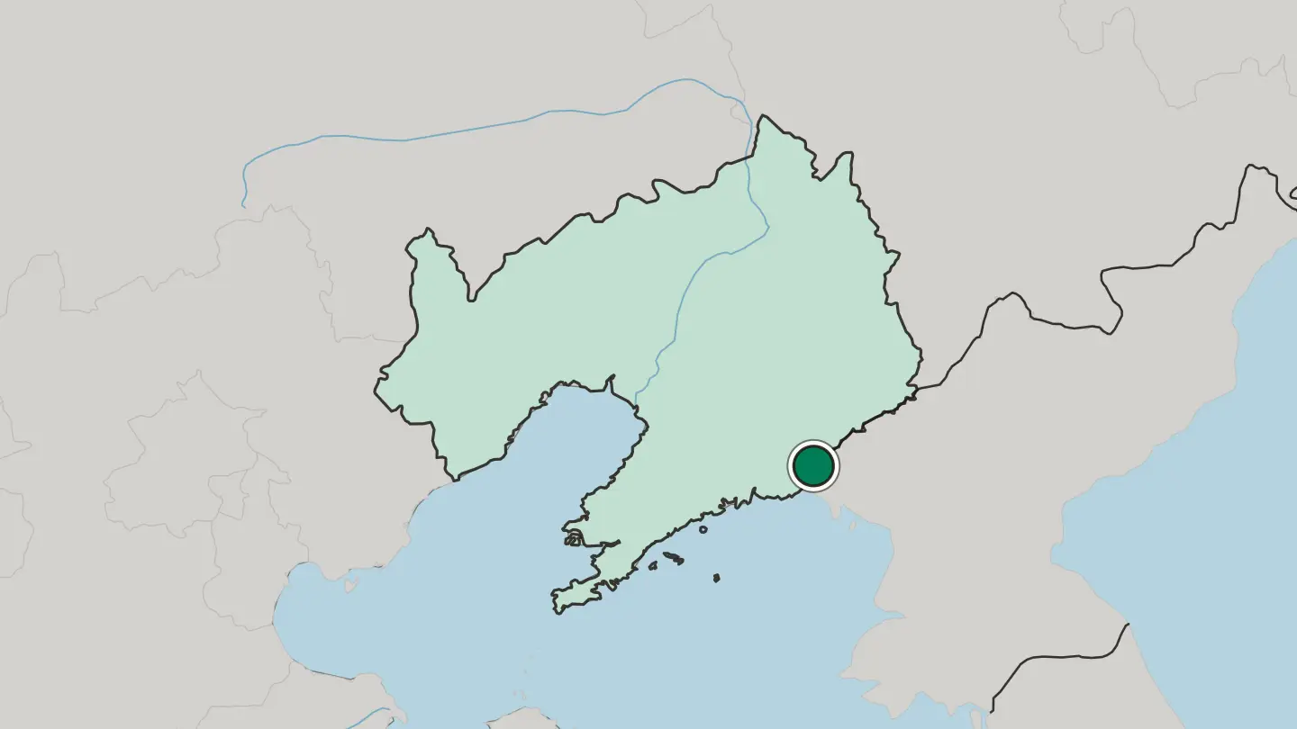 Map of Dandong in China