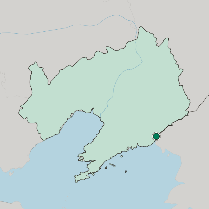 Map showing Dandong — In Liaoning