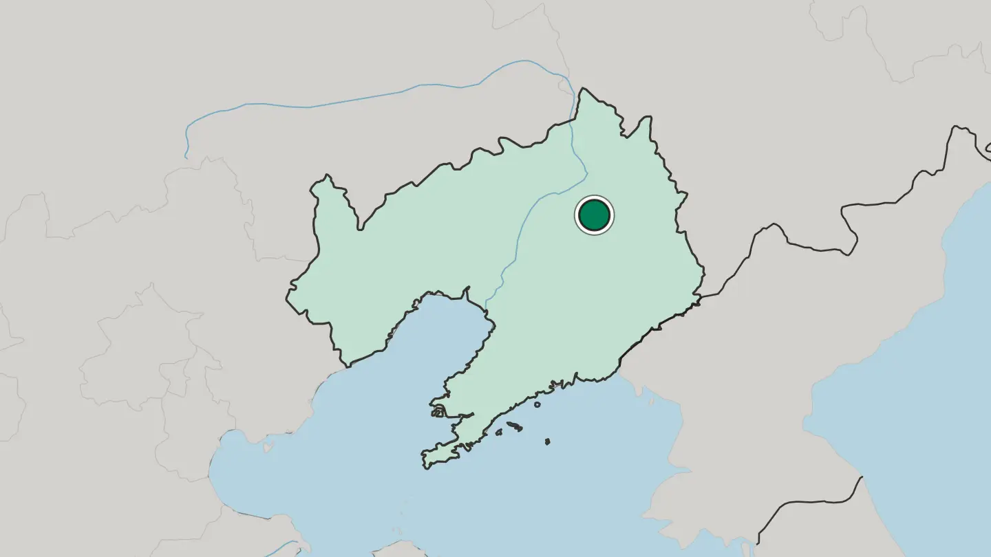 Map of Fushun in China