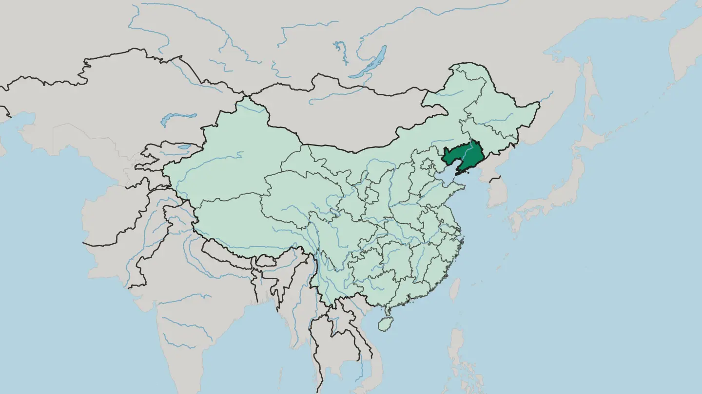 Map of Liaoning in China