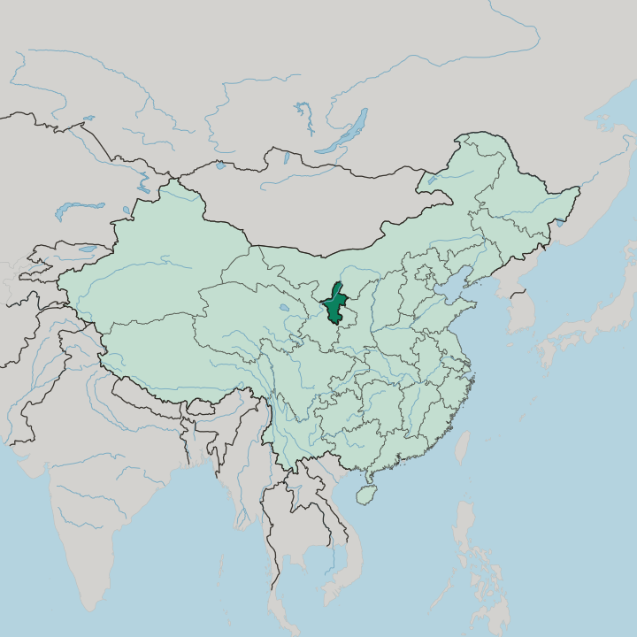 Map showing Ningxia Hui Autonomous Region — In China