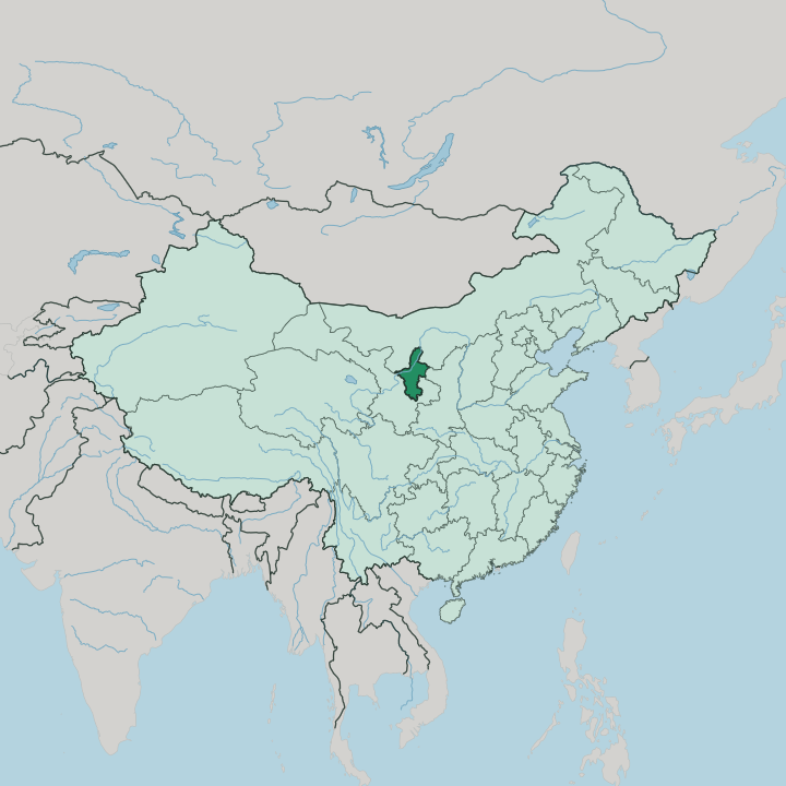 Map showing Ningxia Hui Autonomous Region — In China