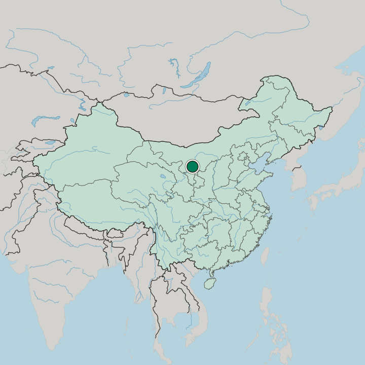 Map showing Yinchuan — In China