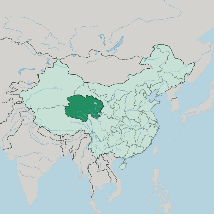 Map showing Qinghai — In China