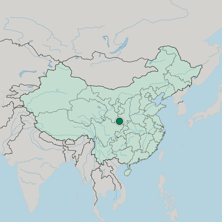 Map showing Hanzhong — In China