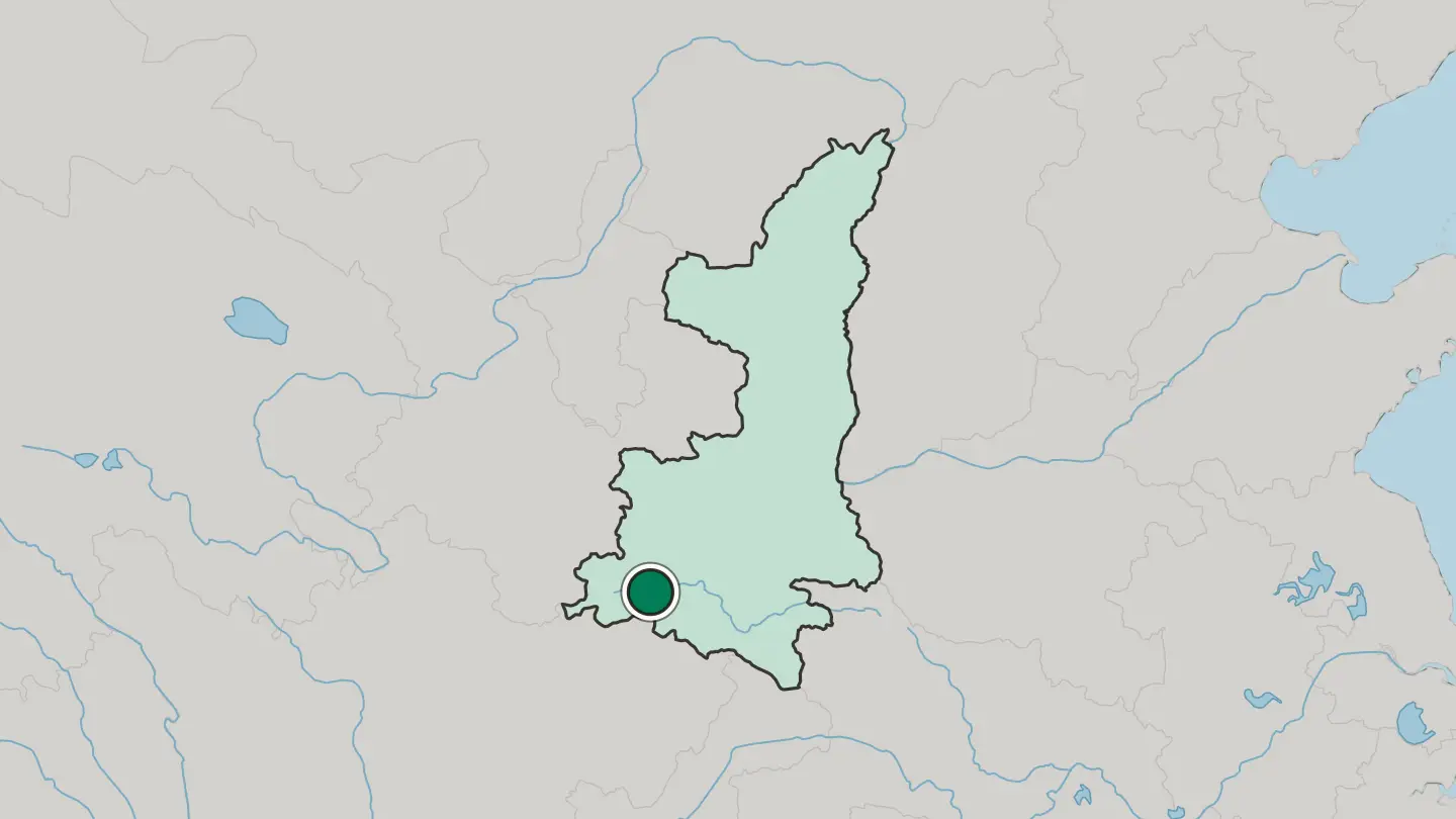 Map of Hanzhong in China