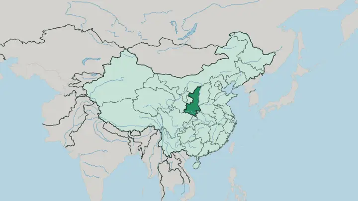 Map of Shaanxi in China