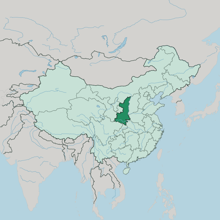 Map showing Shaanxi — In China