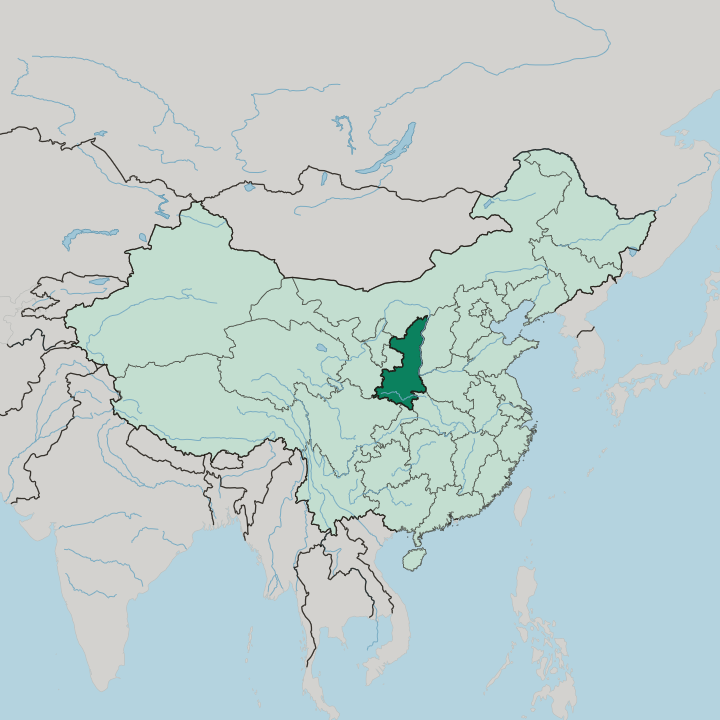 Map showing Shaanxi — In China
