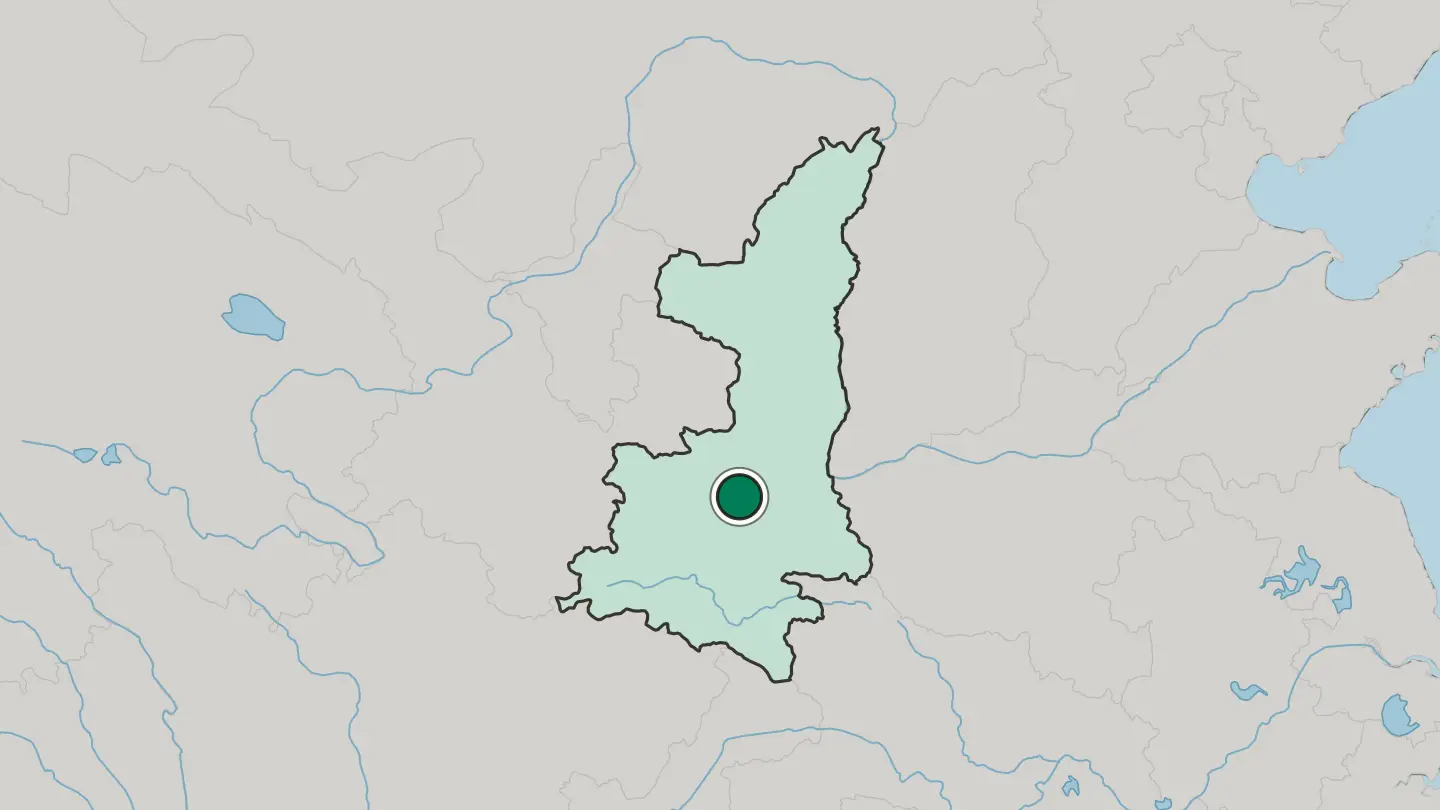 Map of Xianyang in China