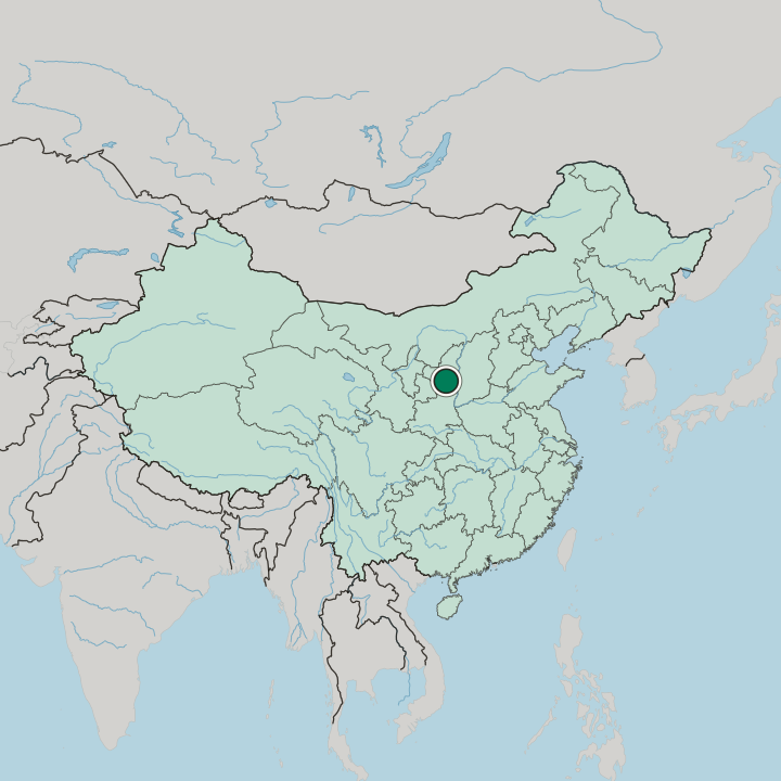 Map showing Yan’an — In China