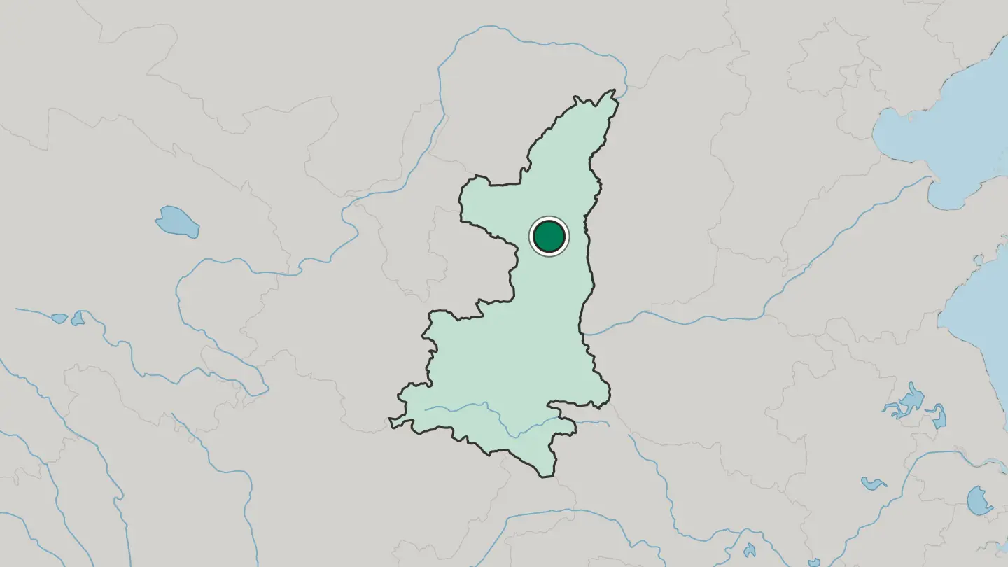 Map of Yan’an in China